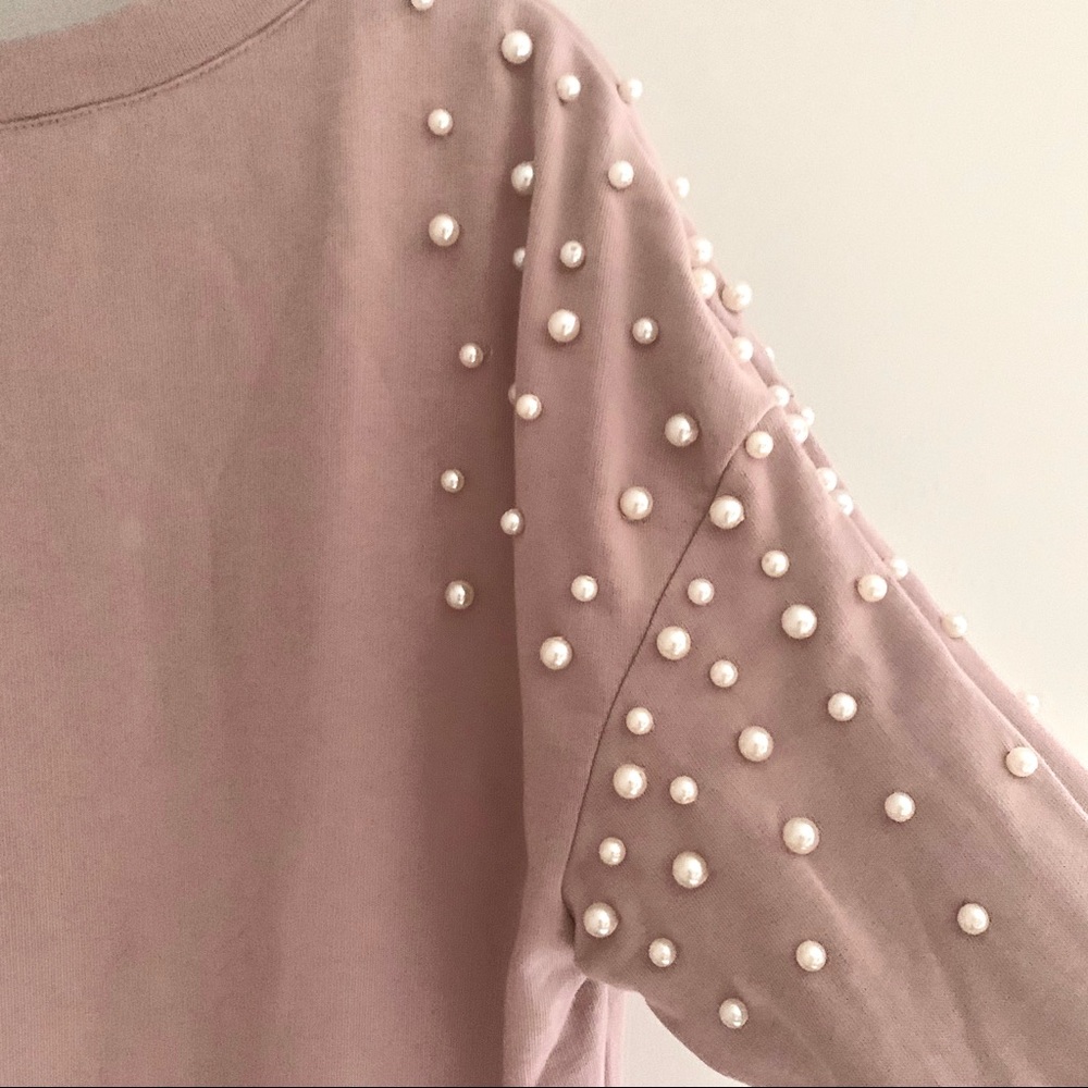 HALOGEN pink pearl studded sweater nordstrom brand - Picture 6 of 10